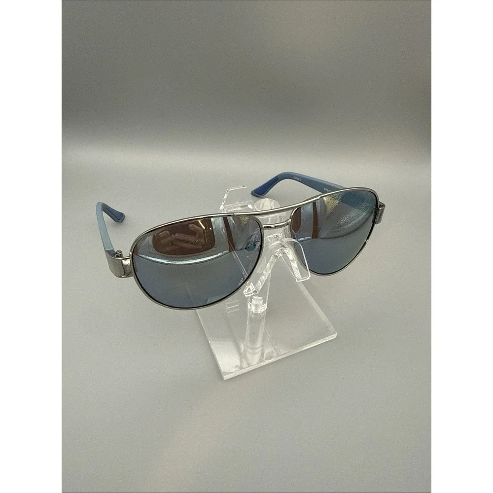 FILA SPORT vintage Blue Aviator Sunglasses SR0910 Italy- Silver Polarized Lens